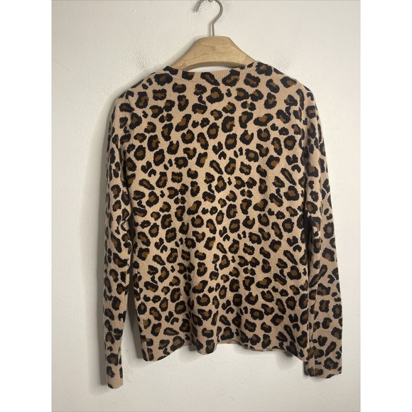 CYNTHIA ROWLEY 2 PLY 100% CASHMERE ROUND NECK SWEATER SIZE S ANIMAL PRINT - Picture 3 of 6